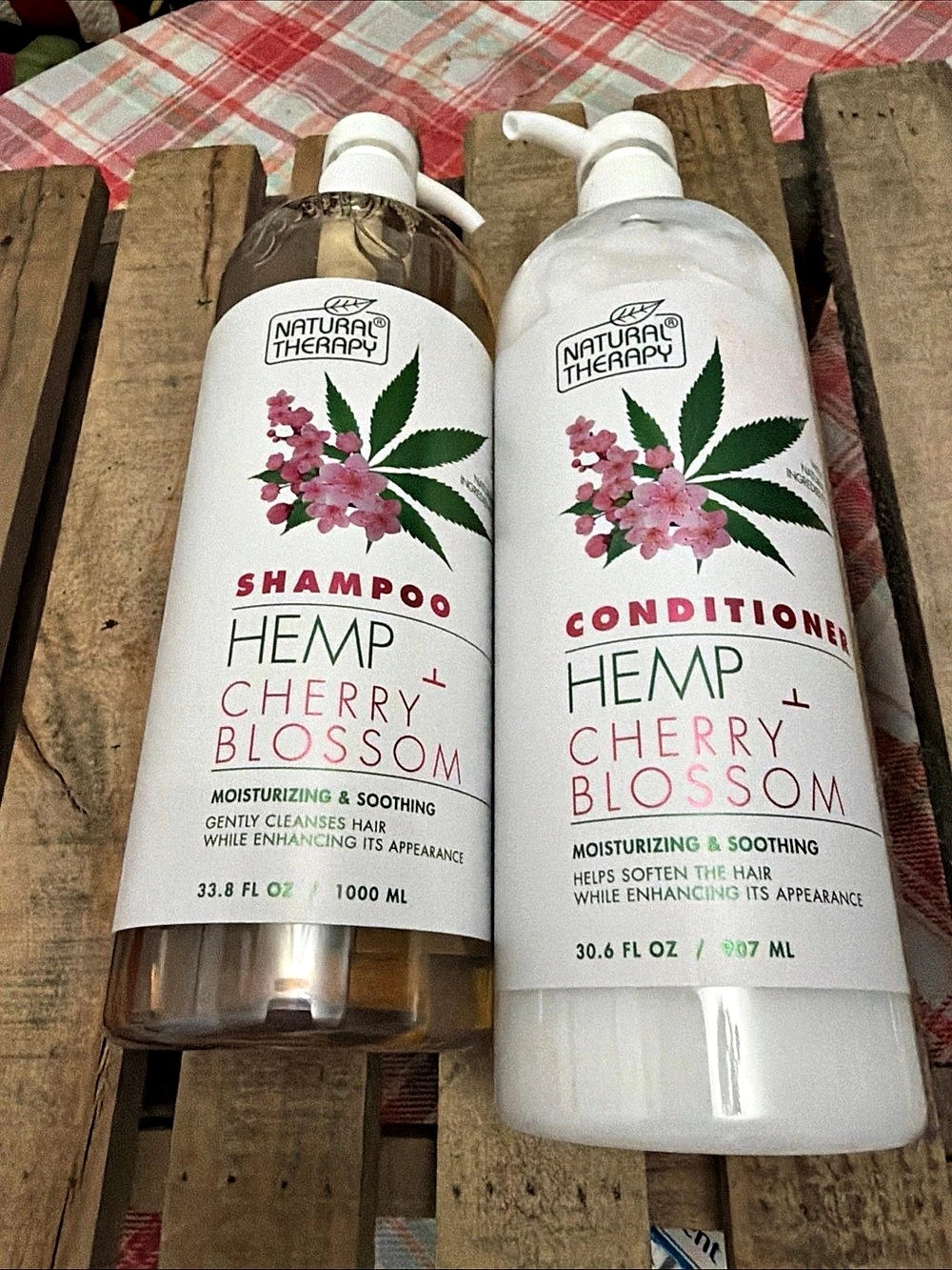 Natural Therapy Hemp & Cherry Blossom Shampoo & Conditioner Set22 NWT